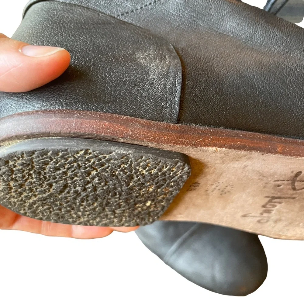 P. Monjo black lace up ankle boots 42.5 11.5 EUC flawless Made in Spain - Picture 5 of 10